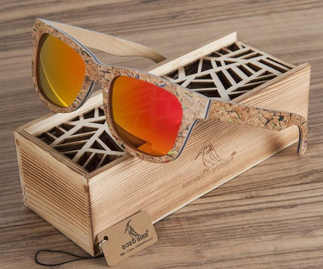Polarized UV protection Wooden Bamboo Sunglasses for Men - Image 2