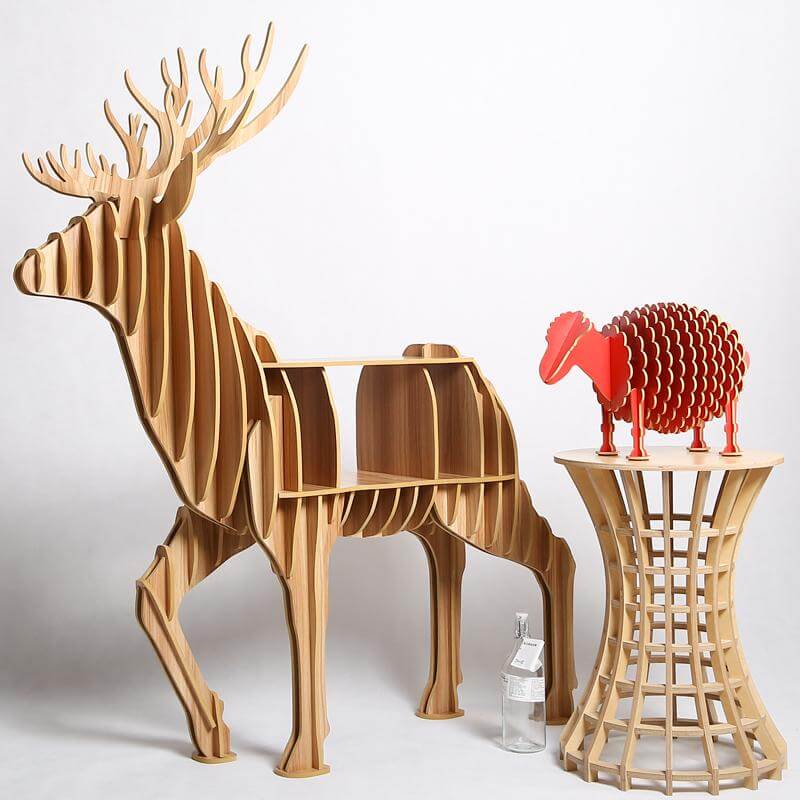 Wood High-end Creative Elk Coffee Table - Image 0