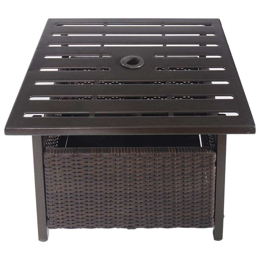 Brown Steel Side Table Outdoor Furniture - MaviGadget