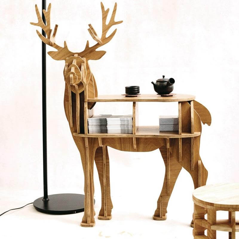 High-end Wooden Reindeer Puzzle Table - MaviGadget