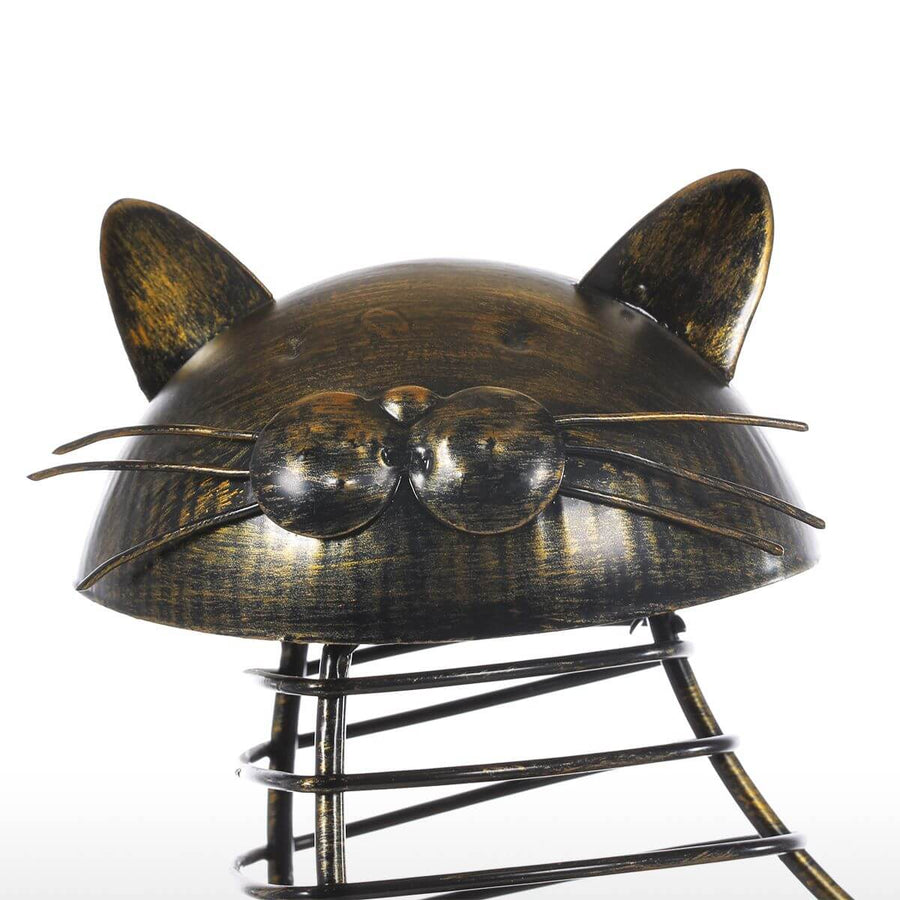 Metal Cat Figurines Cork Container - Image 2