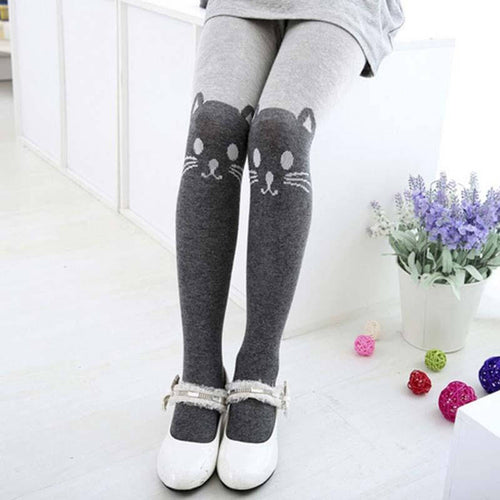 Cartoon Cat Printed Cotton Pantyhose - Image 0
