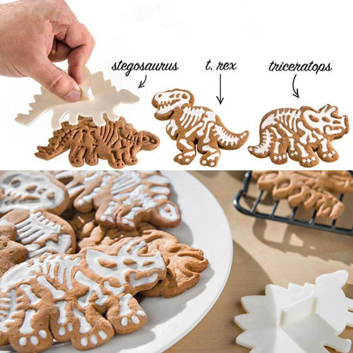 3Pcs/set Cute Dinosaur Shaped Cookie Cutters Tools - Image 0