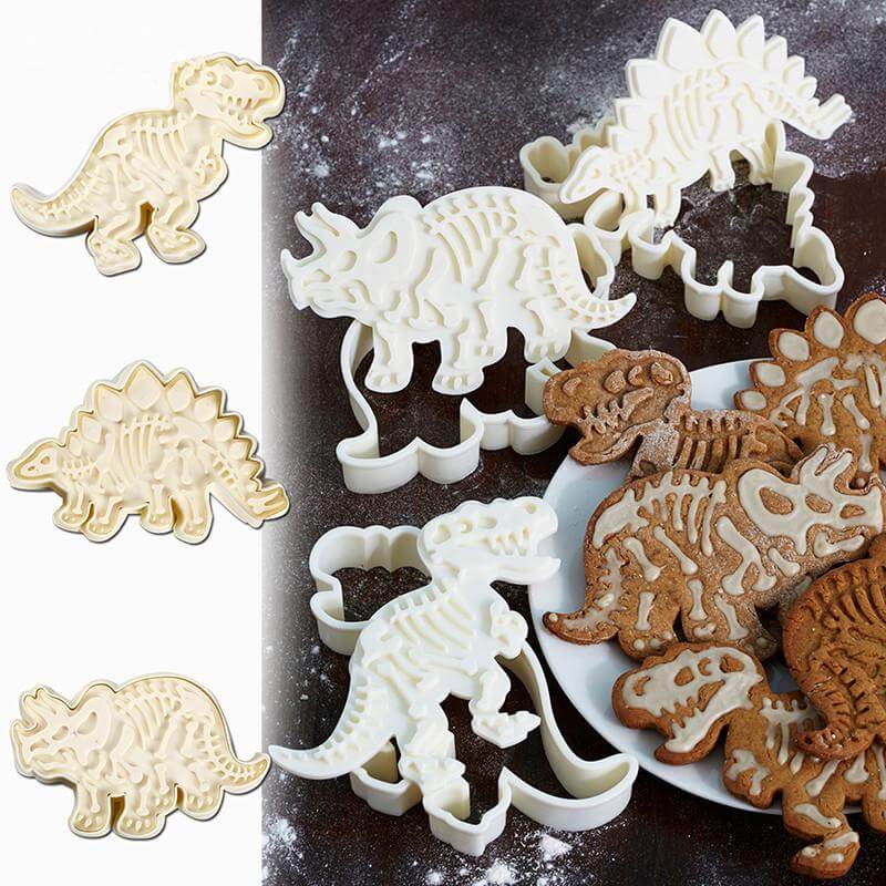 3Pcs/set Cute Dinosaur Shaped Cookie Cutters Tools