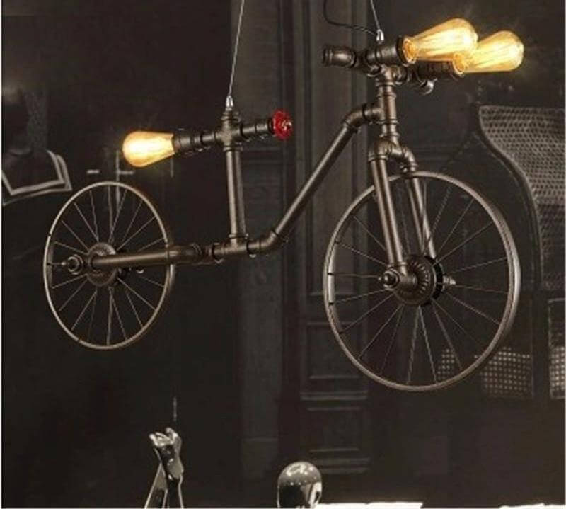 Retro Loft Style Bicycle Metal Lamp - Image 2