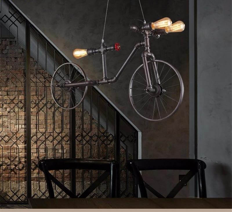 Retro Loft Style Bicycle Metal Lamp - Image 1