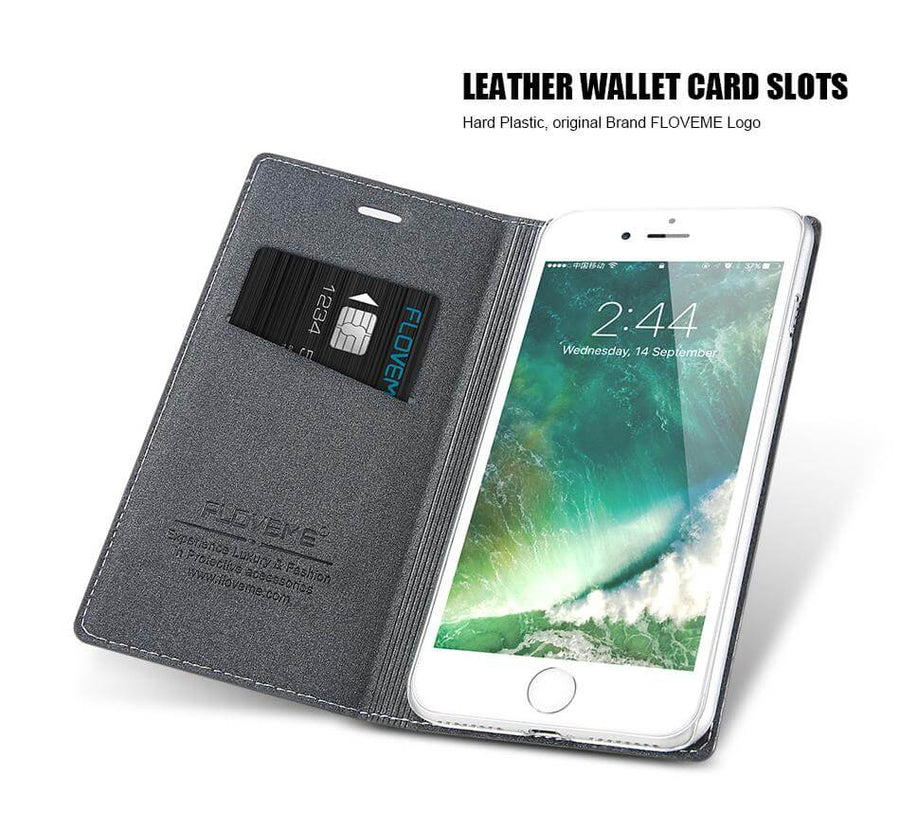 Luxury Flip Card Slot Leather Cases For iPhone X and Other Models - Image 7