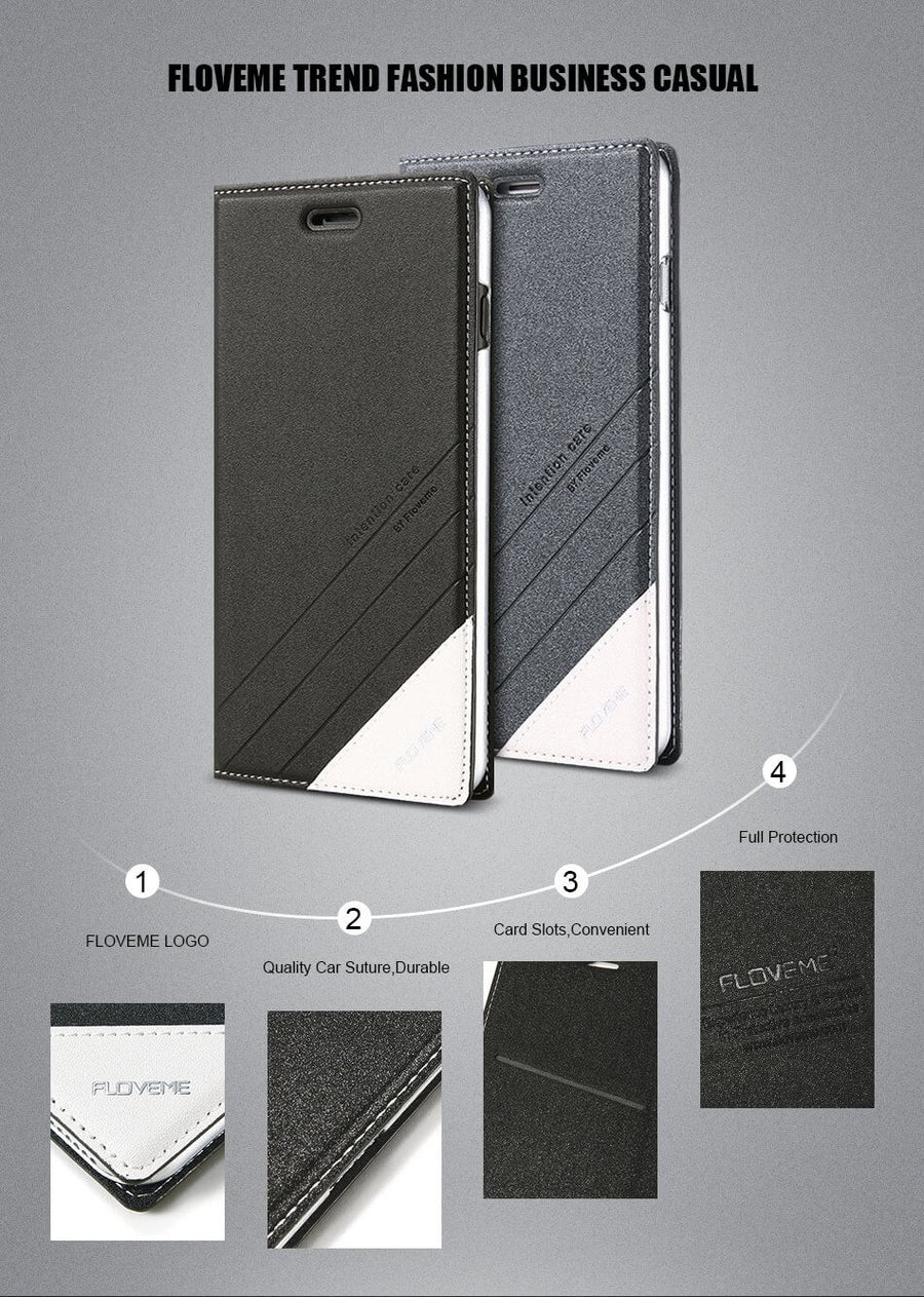 Luxury Flip Card Slot Leather Cases For iPhone X and Other Models - Image 3