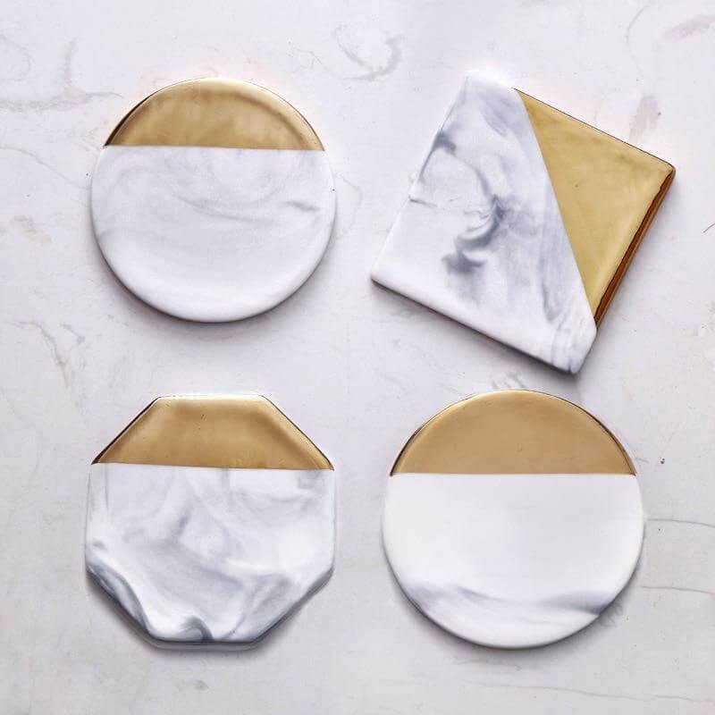 Luxury European Style Marble Stripes Ceramic Coaster - Image 3