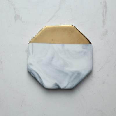 Luxury European Style Marble Stripes Ceramic Coaster - Image 4