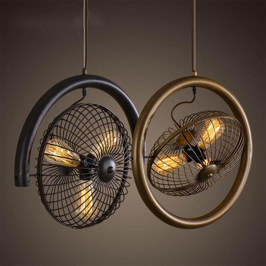 Vintage Iron Retro Fan Ceiling Droplight Chandelier Lamp - Image 0