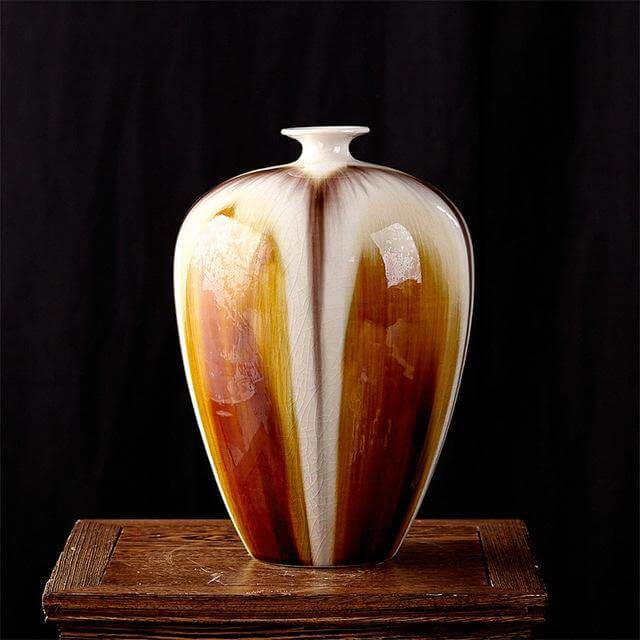 Classical Ancient Jingdezhen Ice Crack Ceramic Glaze Vase - Image 9