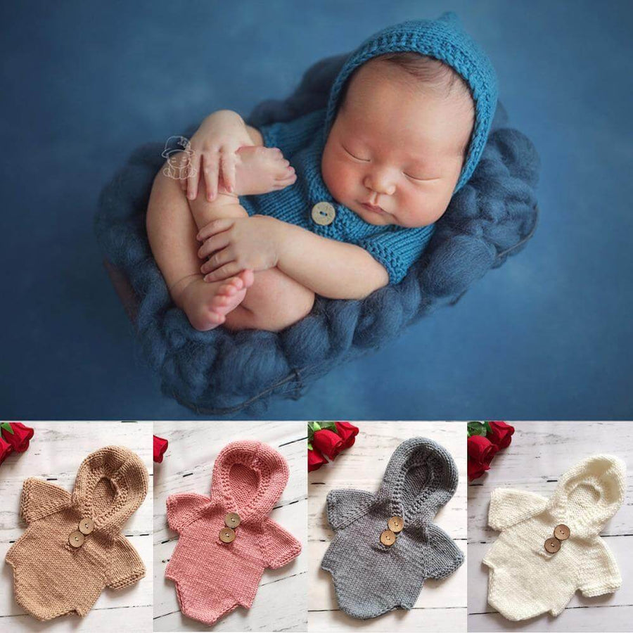 Newborn Baby Crochet Romper Knit Costume - Image 0
