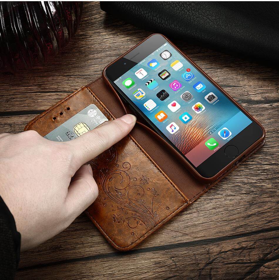 Retro Leather Case For iPhone Models - MaviGadget