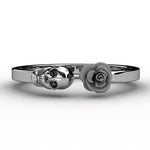 Fashion Skull Stainless Steel Red Rose Ring