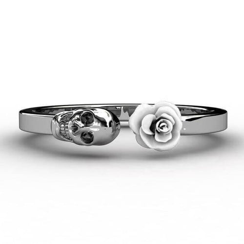 Fashion Skull Stainless Steel Red Rose Ring - Image 0