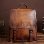 Luxury Simple Genuine Leather Japanese Style Backpack - MaviGadget