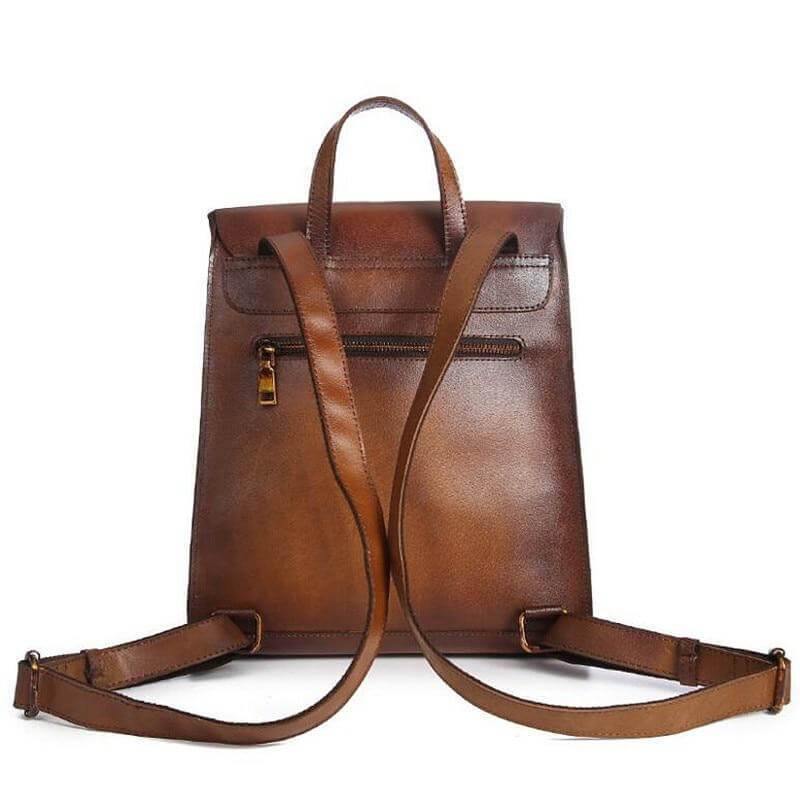 Luxury Simple Genuine Leather Japanese Style Backpack - Image 2