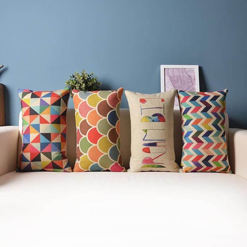 Geometric Lumbar Colorful Pillow Cushion Cover - Image 0