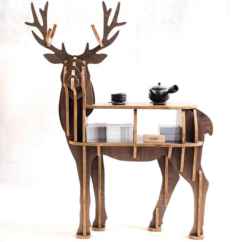 High-end Wooden Reindeer Puzzle Table - Image 0