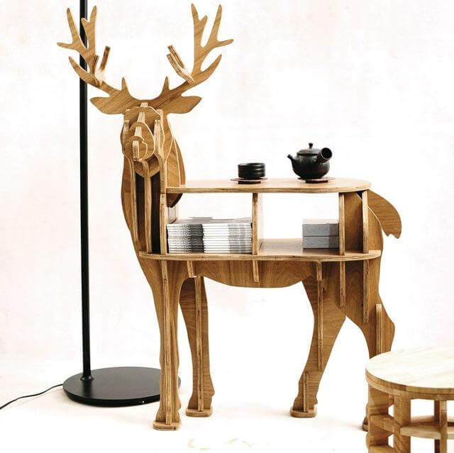 High-end Wooden Reindeer Puzzle Table - Image 4