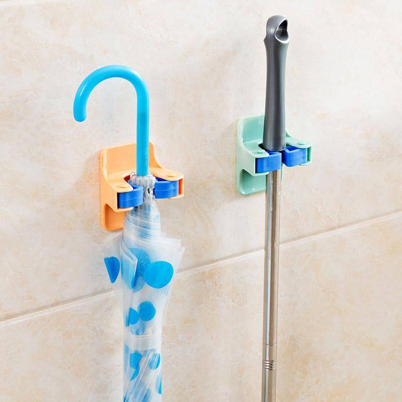 2pcs/lot Home Clip Mop Hooks No Trace Mop Holder