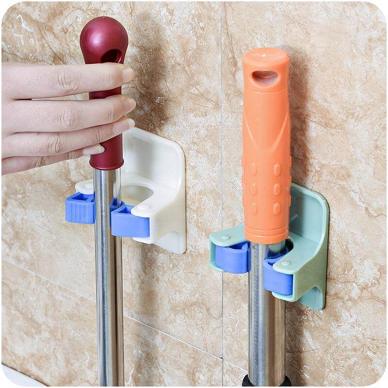 2pcs/lot Home Clip Mop Hooks No Trace Mop Holder - Image 0
