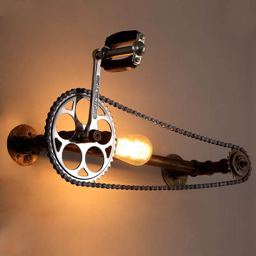 Vintage Loft Bicycle Gear Chain Lamp - Image 0
