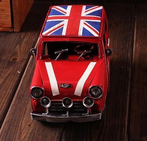 Vintage British Metal Iron Antique Shabby Car - Image 2