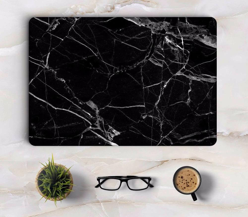 Black Marble Grain Skin Laptop Sticker for Apple Macbook