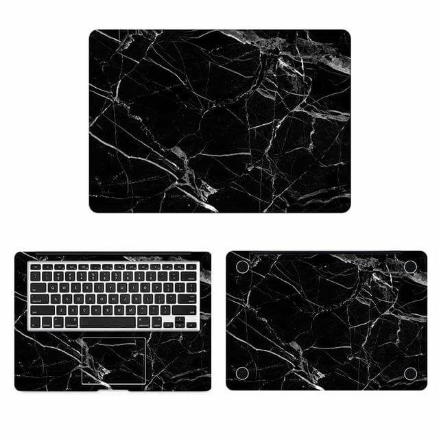 Black Marble Grain Skin Laptop Sticker for Apple Macbook