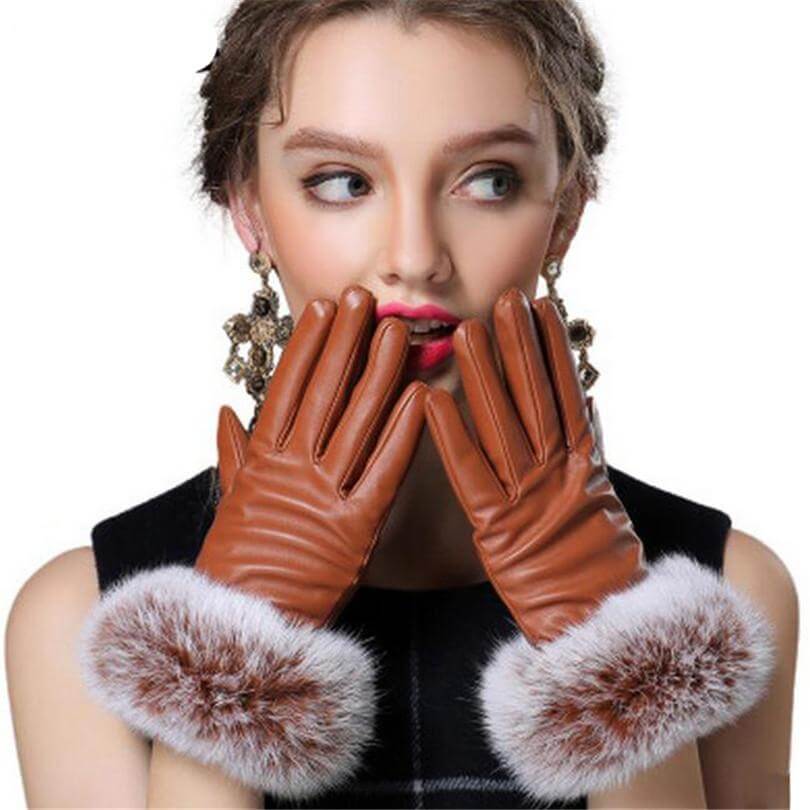 Women Genuine Rabbit Fur Gloves - Image 0