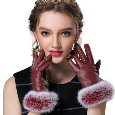 Women Genuine Rabbit Fur Gloves