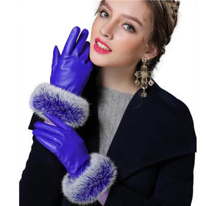 Women Genuine Rabbit Fur Gloves