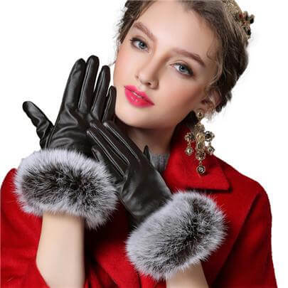 Women Genuine Rabbit Fur Gloves - Image 5