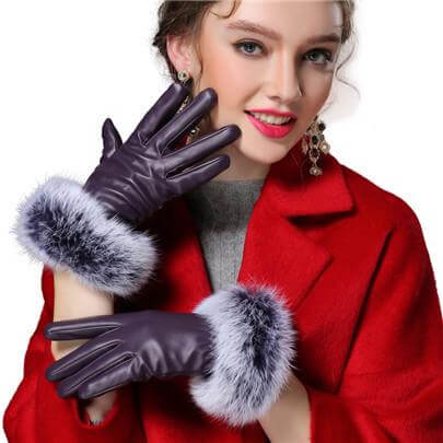 Women Genuine Rabbit Fur Gloves - Image 3