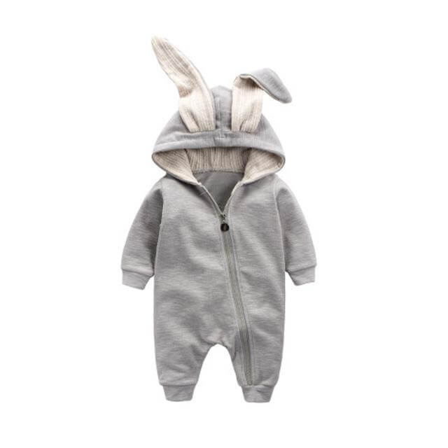 Warm Bunny Ear Rompers Winter Infant Rabbit Style Jumpsuit - Image 4