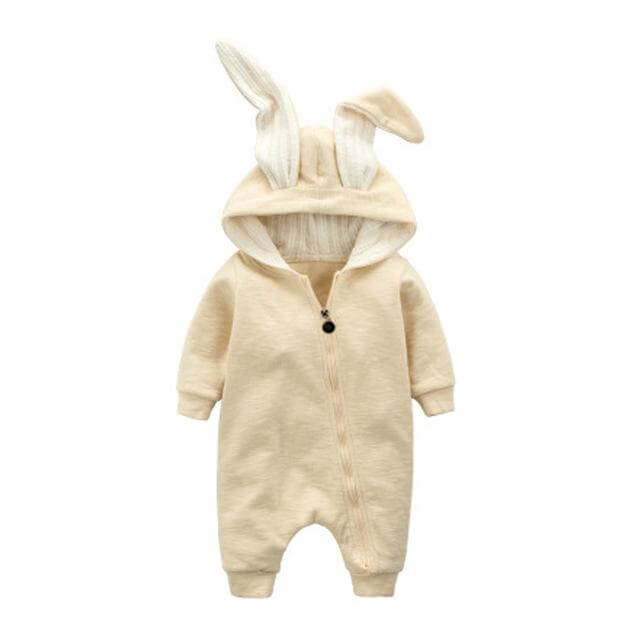 Warm Bunny Ear Rompers Winter Infant Rabbit Style Jumpsuit - Image 2