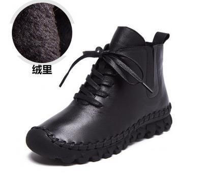 Casual Low Round Toe Leather Winter Shoes - Image 8