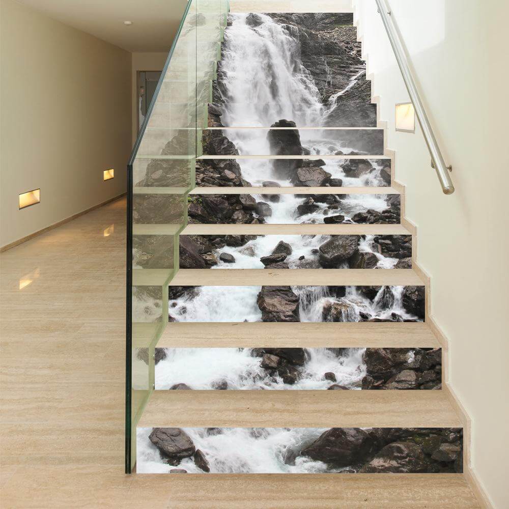 3D Stair Waterfall Sticker