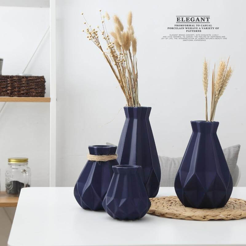 Modern Europe Brief Matt Diamond Porcelain Ceramic Vase - Image 22