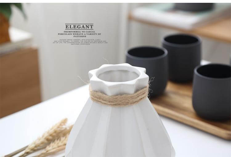 Modern Europe Brief Matt Diamond Porcelain Ceramic Vase - Image 9