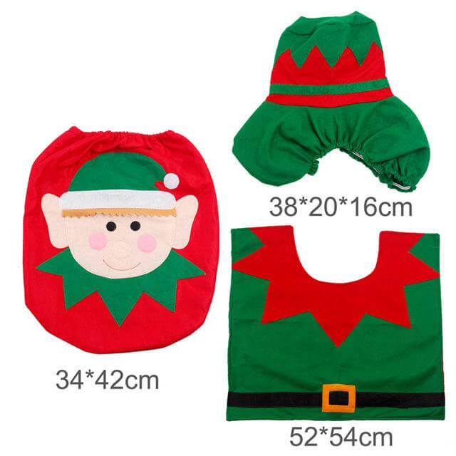 3pcs Fancy Santa Claus Toilet Seat Covers