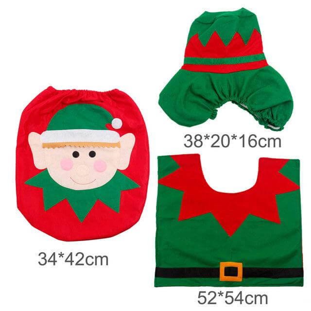 3pcs Fancy Santa Claus Toilet Seat Covers - Image 5