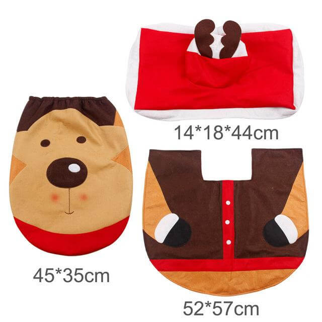 3pcs Fancy Santa Claus Toilet Seat Covers