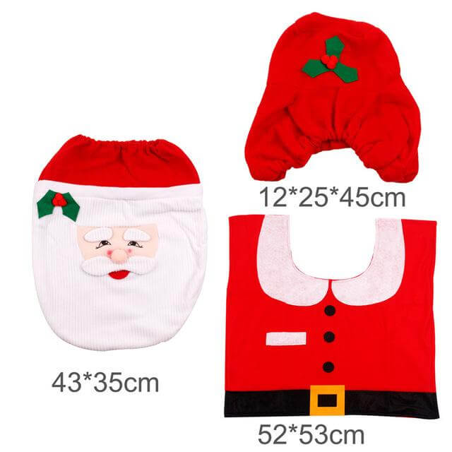 3pcs Fancy Santa Claus Toilet Seat Covers - Image 7