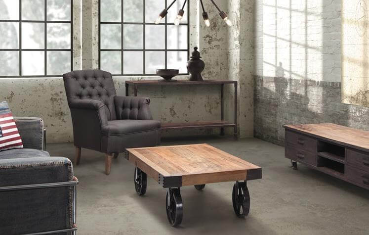 Classical Modern Fashion Wood and Iron Table