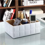 Leather Desktop Laptop Storage Organizer