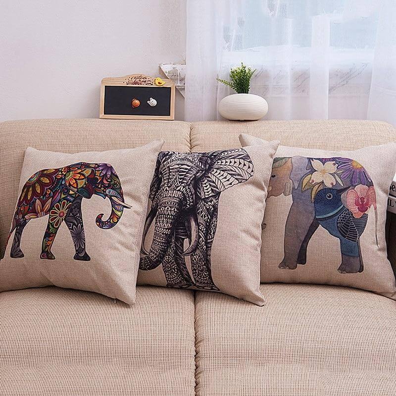 Elegant Elephant Printed Decorative Pillow Cases - Image 0