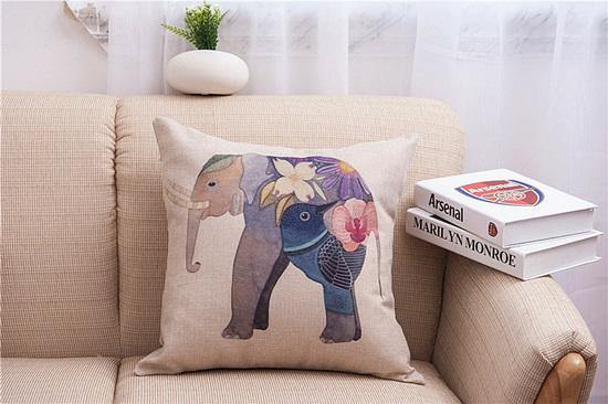 Elegant Elephant Printed Decorative Pillow Cases - Image 2
